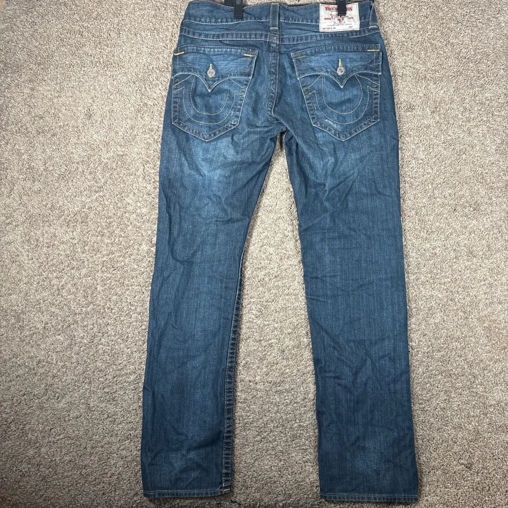 True Religion Mens Section Slim Medium Wash Blue Denim Jeans Size 34 9243